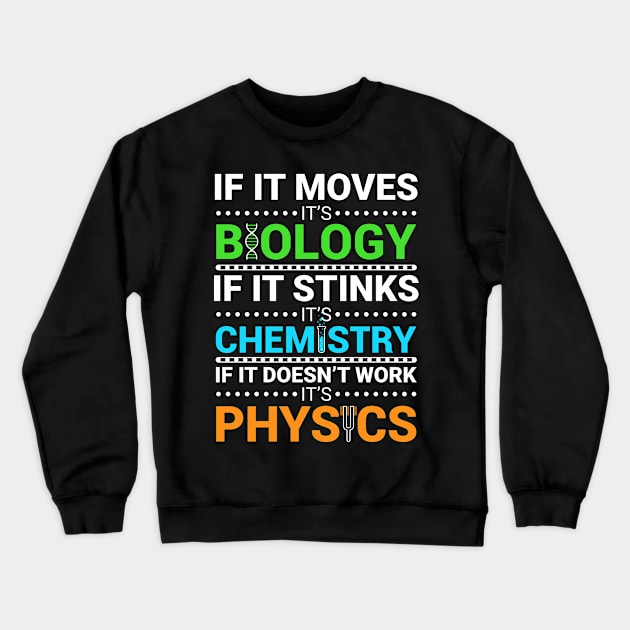 Funny Biology Chemistry Physics Definitions Crewneck Sweatshirt by Teeziner